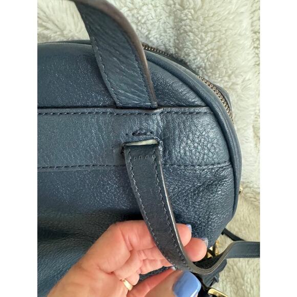 Michael Kors Rhea Navy Leather Gold Studded Backpack main image 9